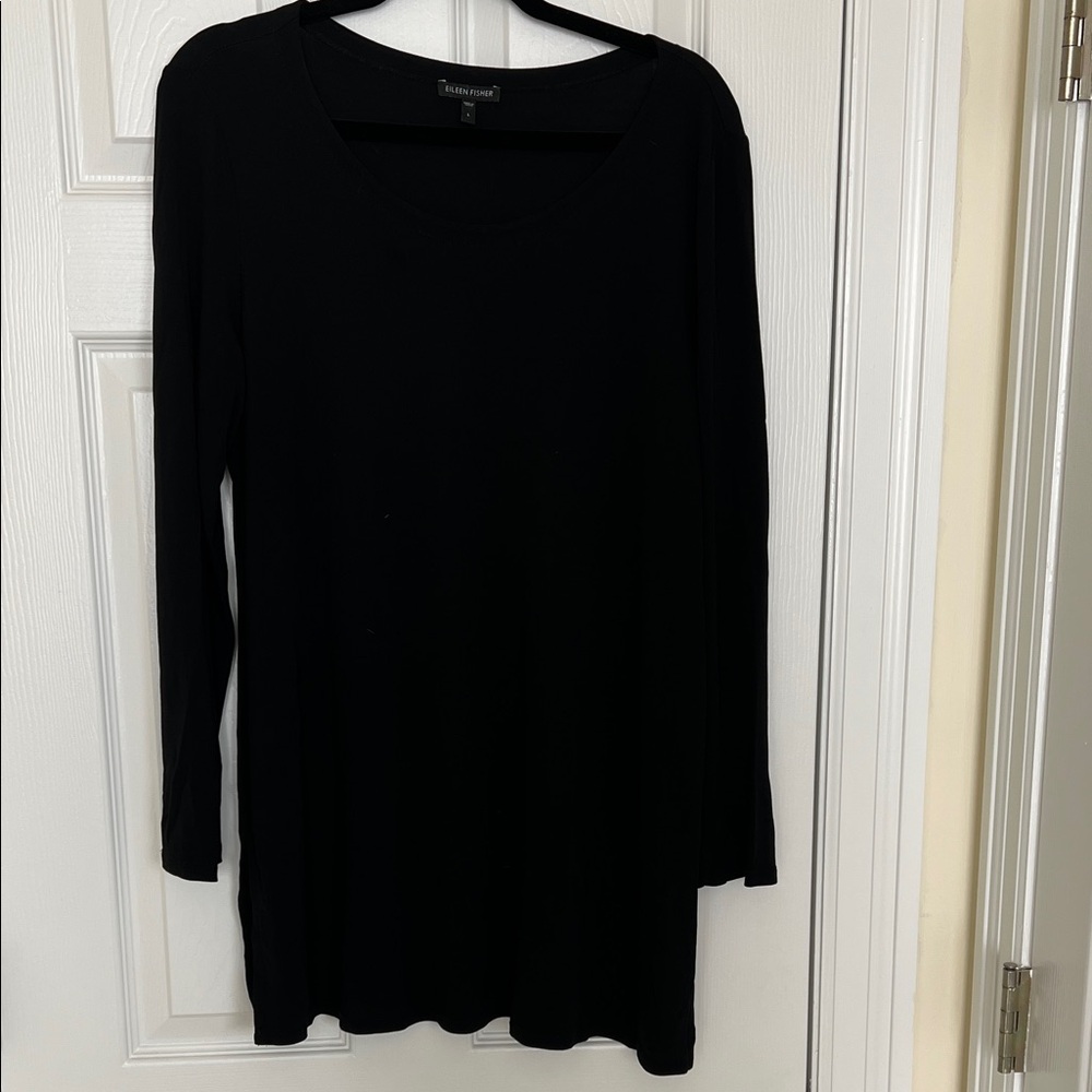 Eileen Fisher Charcoal Long Sleeve Top - L